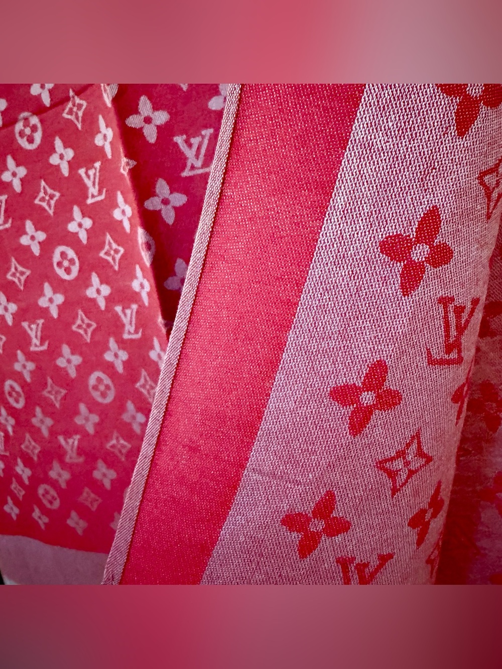 Luxury Cashmere & Silk Blend Monogram Scarf - Picture 7 of 8